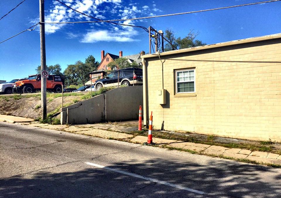 Main parking lot entrance CLOSED